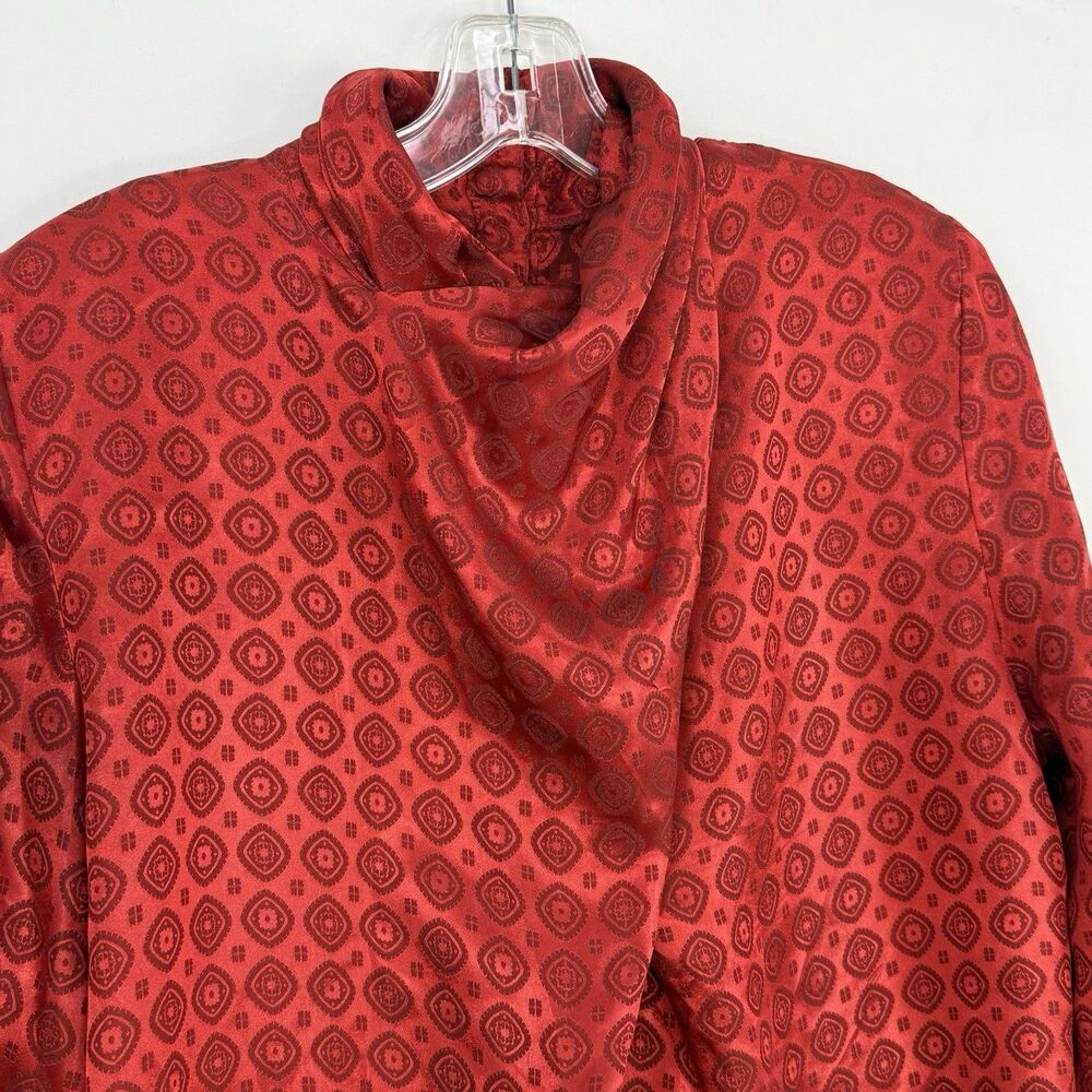 Vintage La Chine Classic by Galinda Wang Women’s Red Blouse Size 6 - Picture 8 of 16